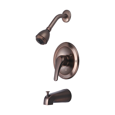 Olympia Faucets Single Handle Tub/Shower Trim Set, Wallmount, Oil Rubbed Bronze, Handle Style: Lever T-2300-ORB